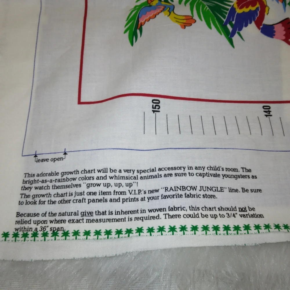 FABRIC Cranston Print Works Rainbow Jungle Growth Chart Panel